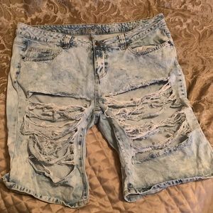 Ripped Faded Jean shorts